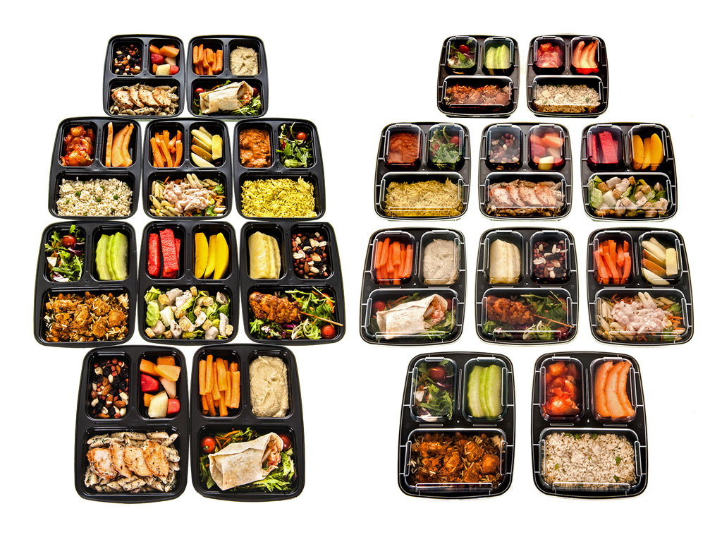 10 PACK READY MEAL PREP 3 COMPARTMENT FOOD CONTAINERS LIDS LUNCH BOX