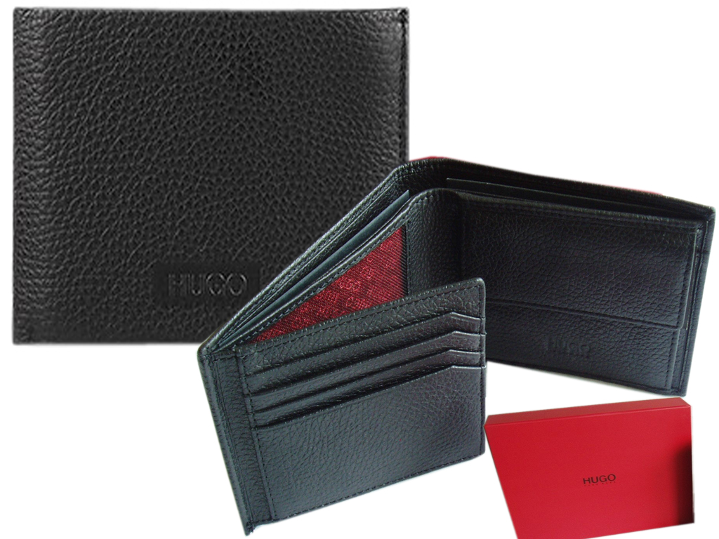 NEW DESIGNER HUGO BOSS &#39;EDERON&#39; MENS TRIFOLD LEATHER WALLET COIN POUCH SLOTS | eBay