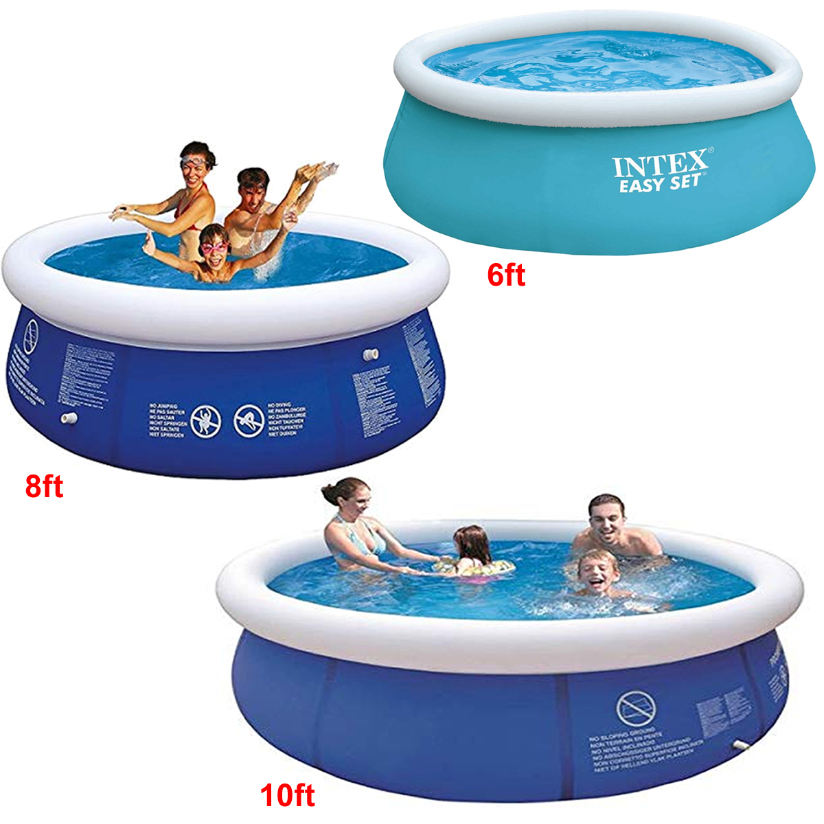 8ft Hillington Round Inflatable Swimming and Paddling Pool Fast Prompt Set Summer Fun
