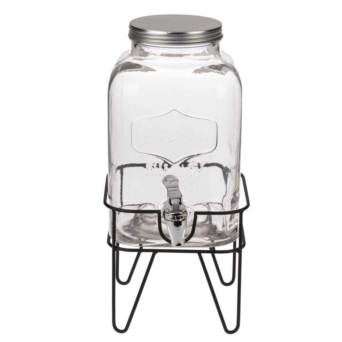 4L Glass Drink Dispenser Jar Cocktail Beverage Tap Punch