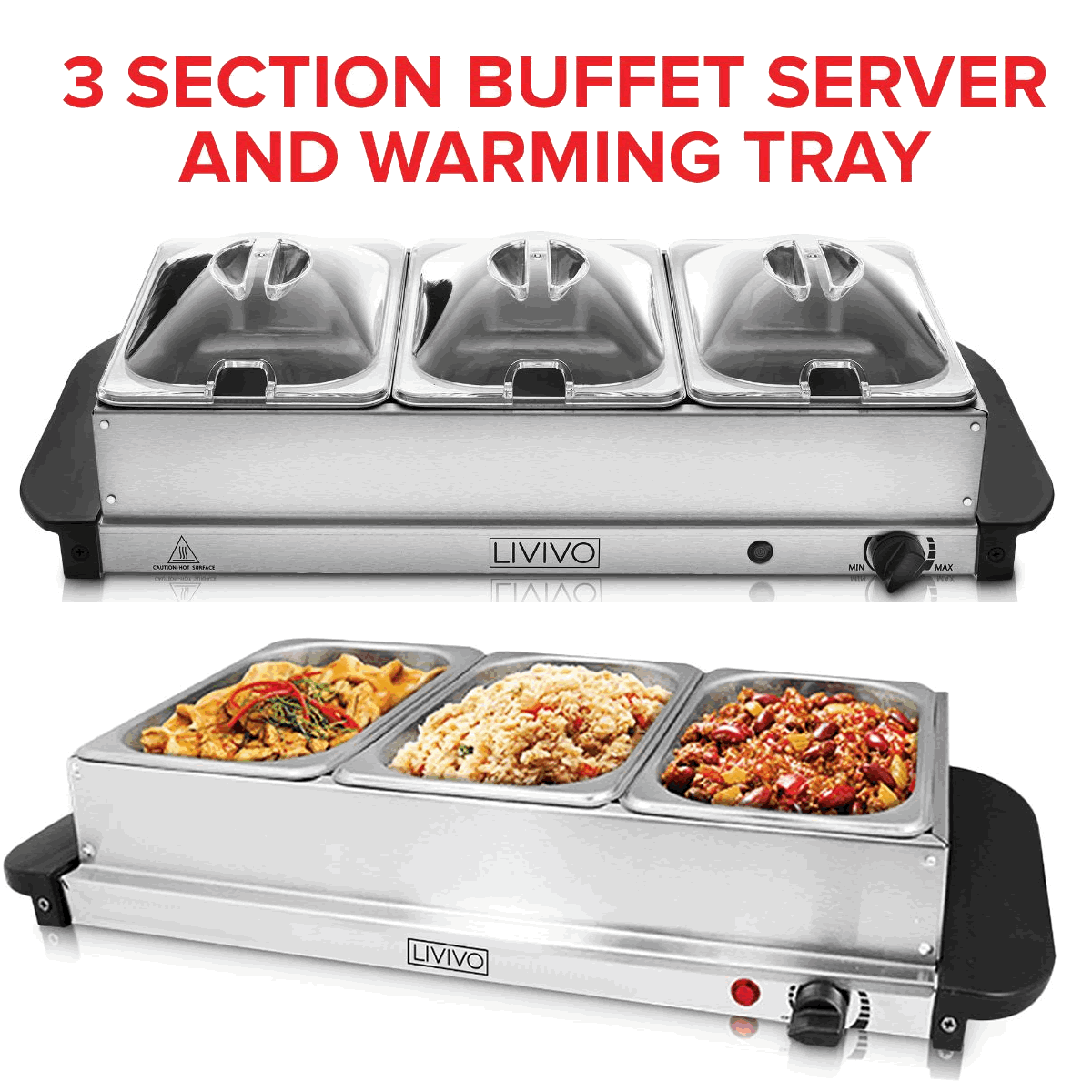 Magic Mill Extra Large Food Warmer for Parties | Electric Server Warming  Tray, Hot Plate, with Adjustable Temperature Control, for Buffets