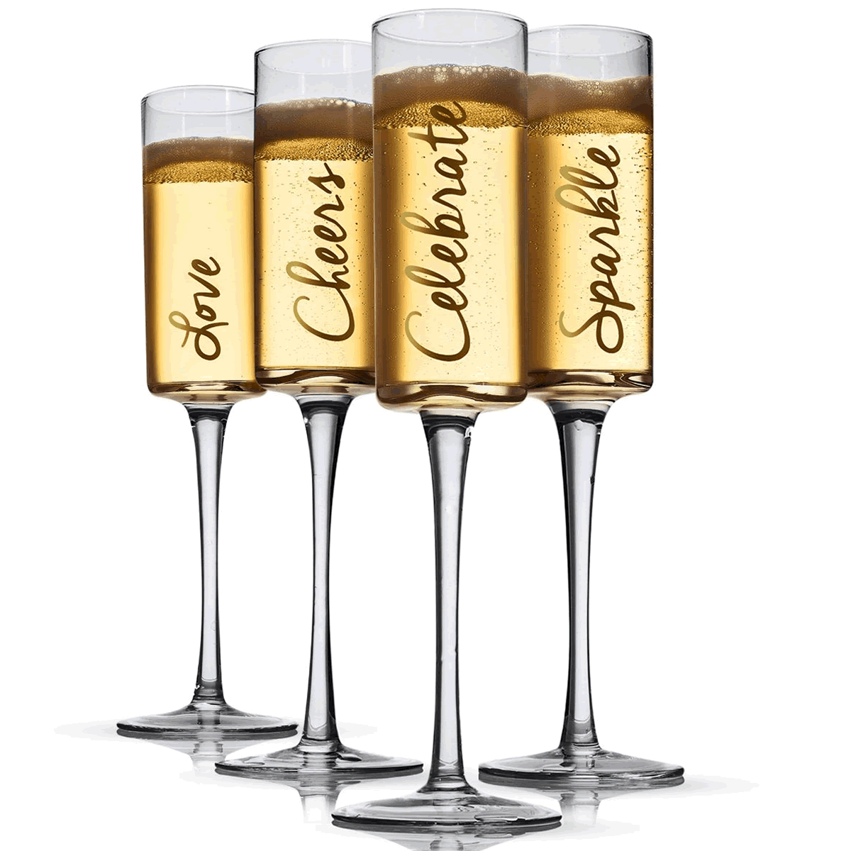 4 champagne flutes