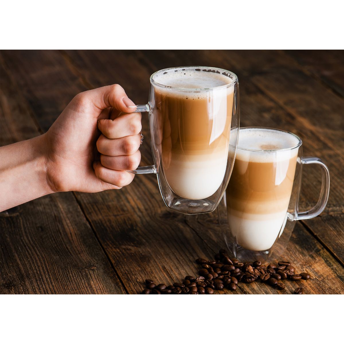Double Wall Design Glass Tea Coffee Cup Heat Resistant Clear Mug