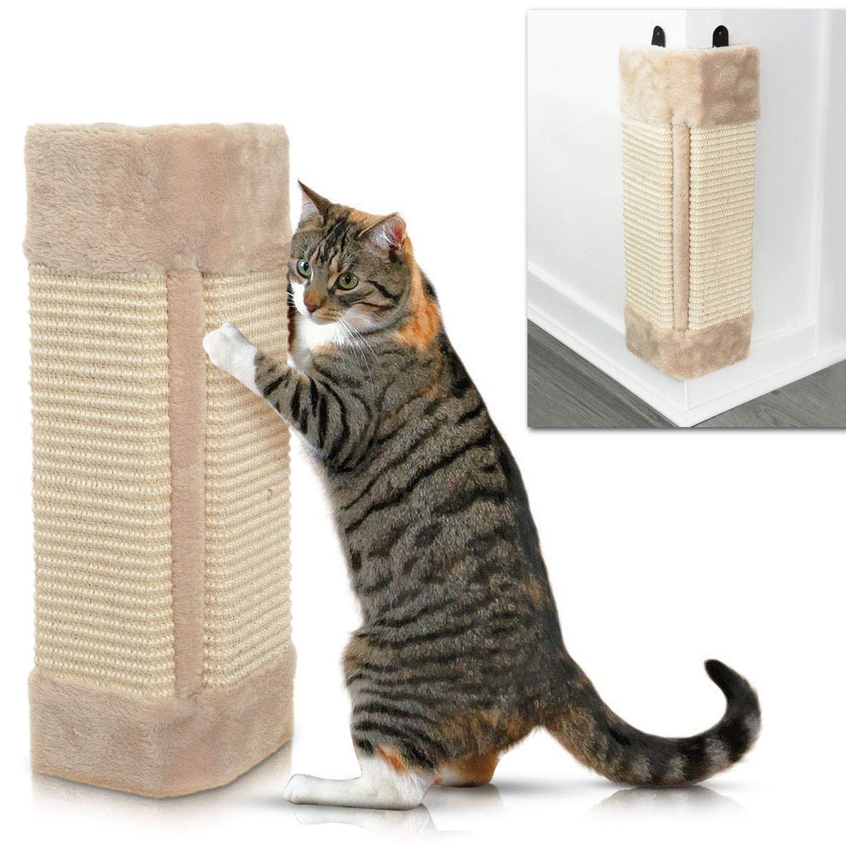 Pet Corner Sisal Wall Scratcher Mat Cats Hanging Cat Scratching Post Board Cat Scratching Post Tower