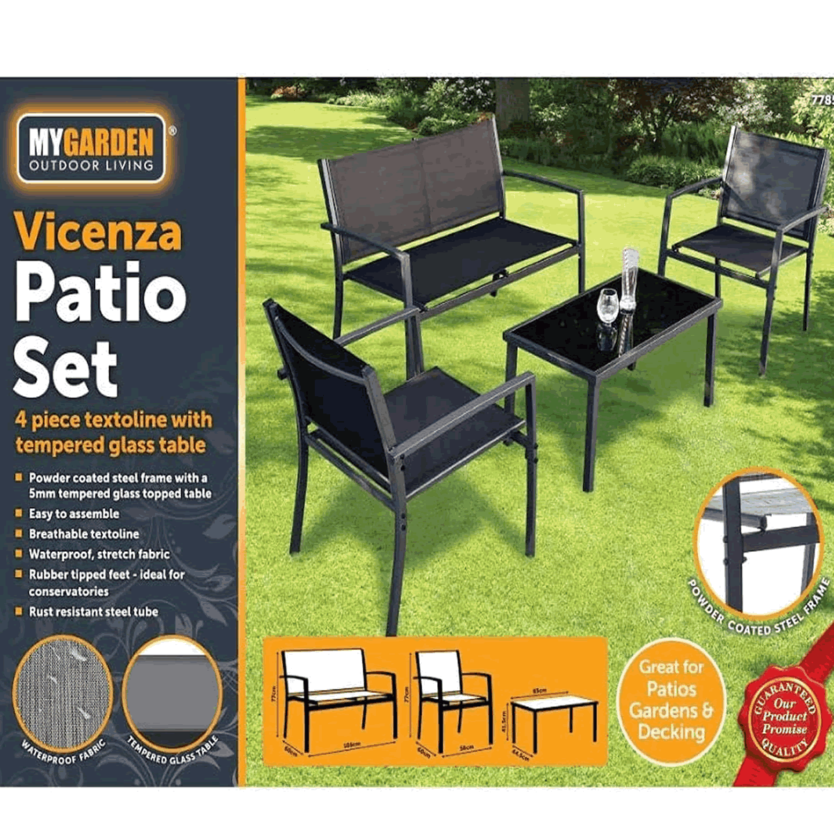 Metal Garden Furniture Set 4 Seat Sofa Chairs Coffee Table Outdoor Patio Balcony Ebay