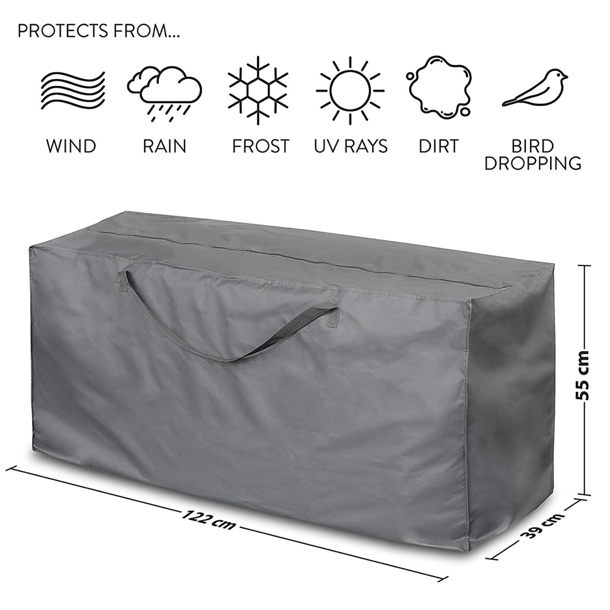 Large Waterproof Outdoor Garden Cushion Storage Bag Fully Zipped Water ...