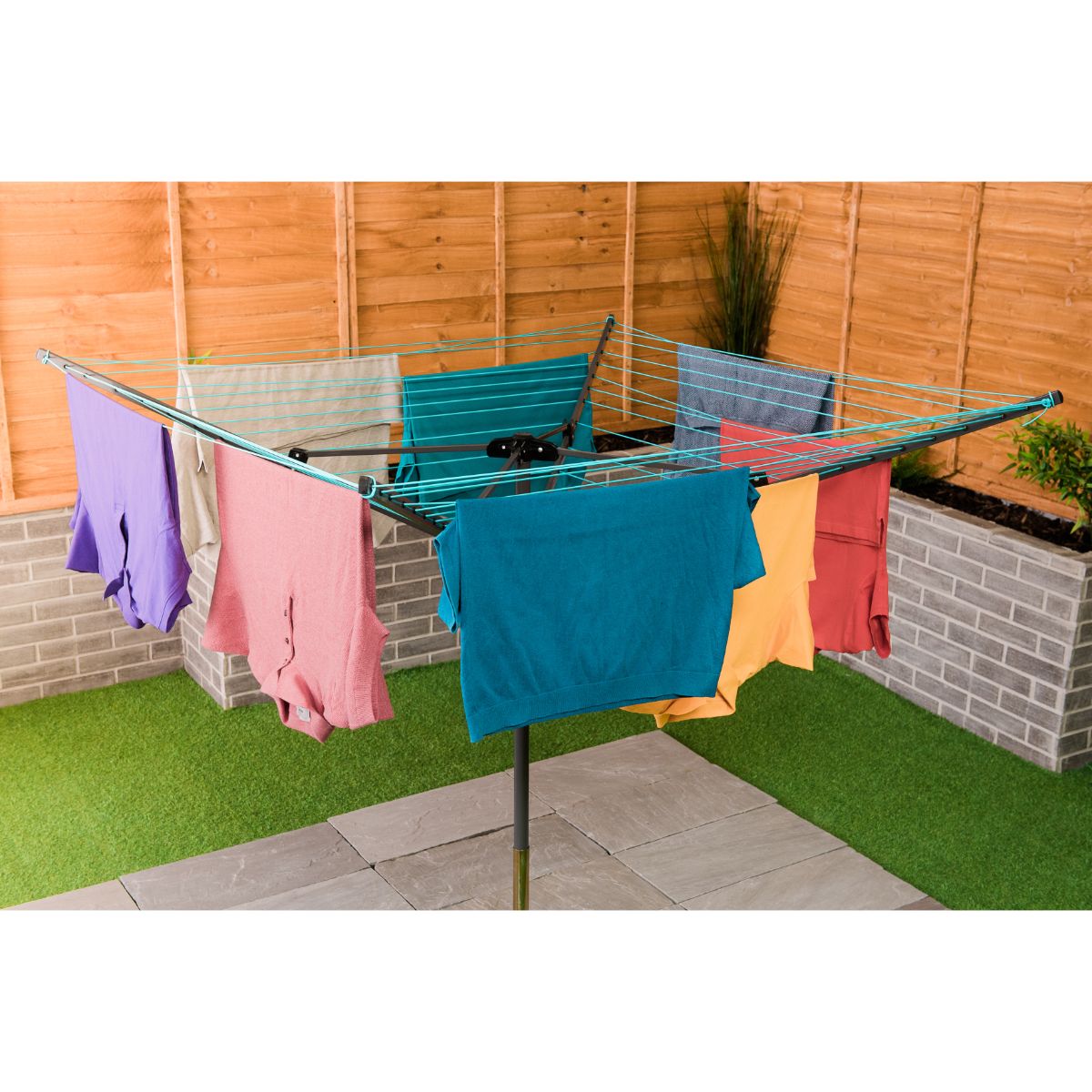 LIVIVO 45M GARDEN 4 ARM ROTARY WASHING LINE CLOTHES DRYER AIRER WTH ...