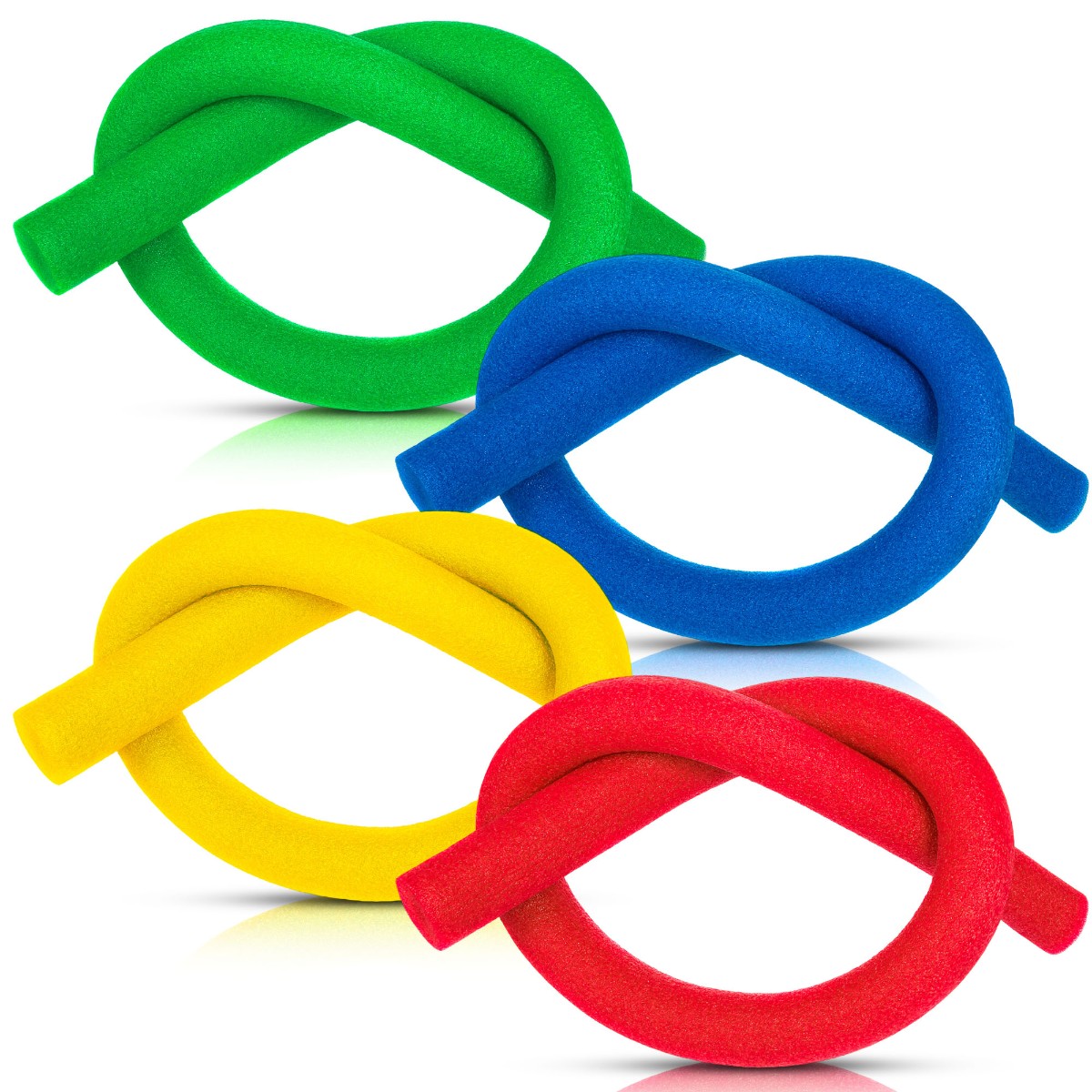 4x Yellow Swimming Pool Noodle Float Aid Woggle Logs Noodles Water Flexible