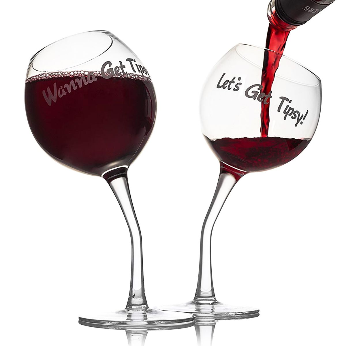 2 Tipsy Wine Glass Wedding Day Anniversary T Present Glasses