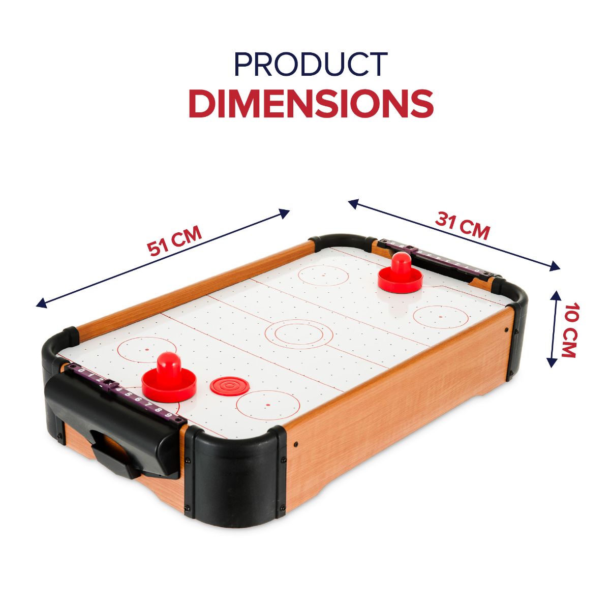 Table Top Air Hockey Battery Operated Pushers Pucks Family Xmas Game