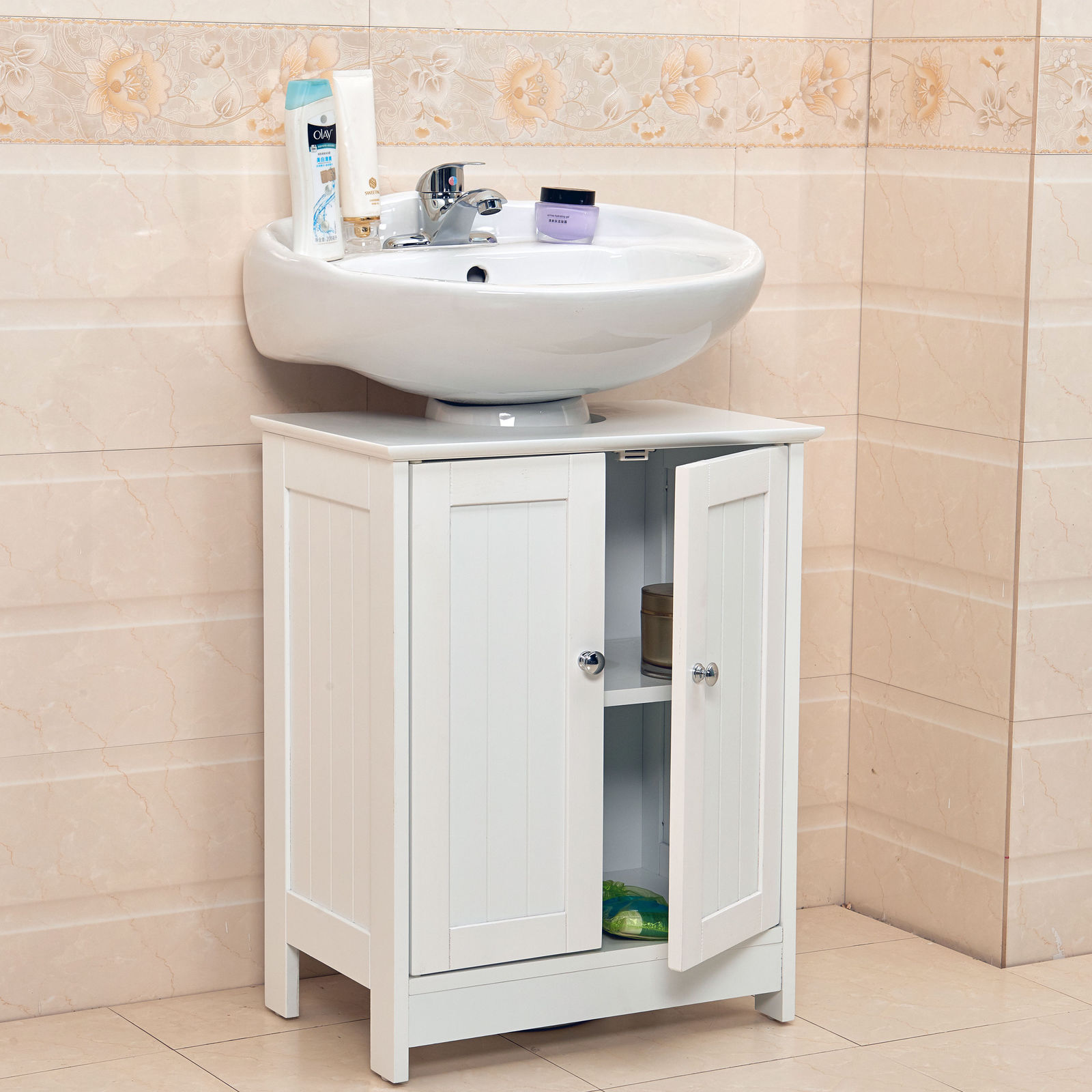 Vanity Unit Wooden Under Sink Wash Basin Bathroom Cabinet Storage New