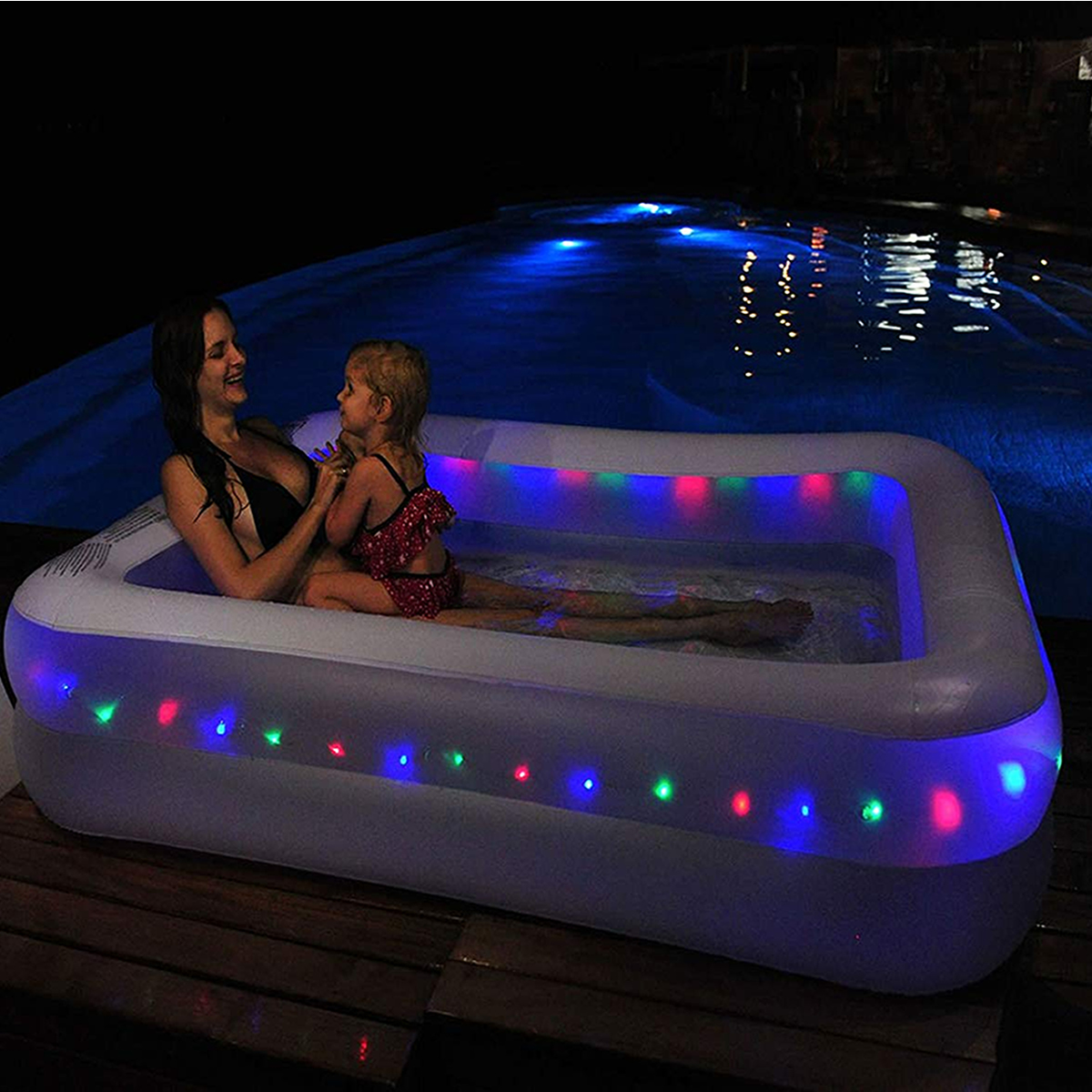 garden pool with seats