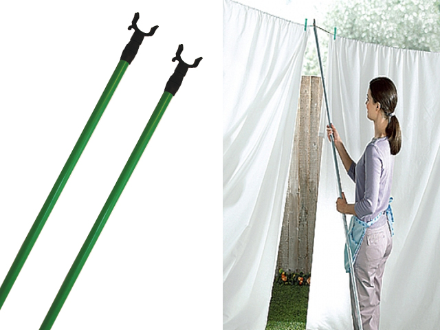 NEW 2 x LINE PROP EXTENDING TELESCOPIC CLOTHES WASHING LINE PROP EXTRA ...