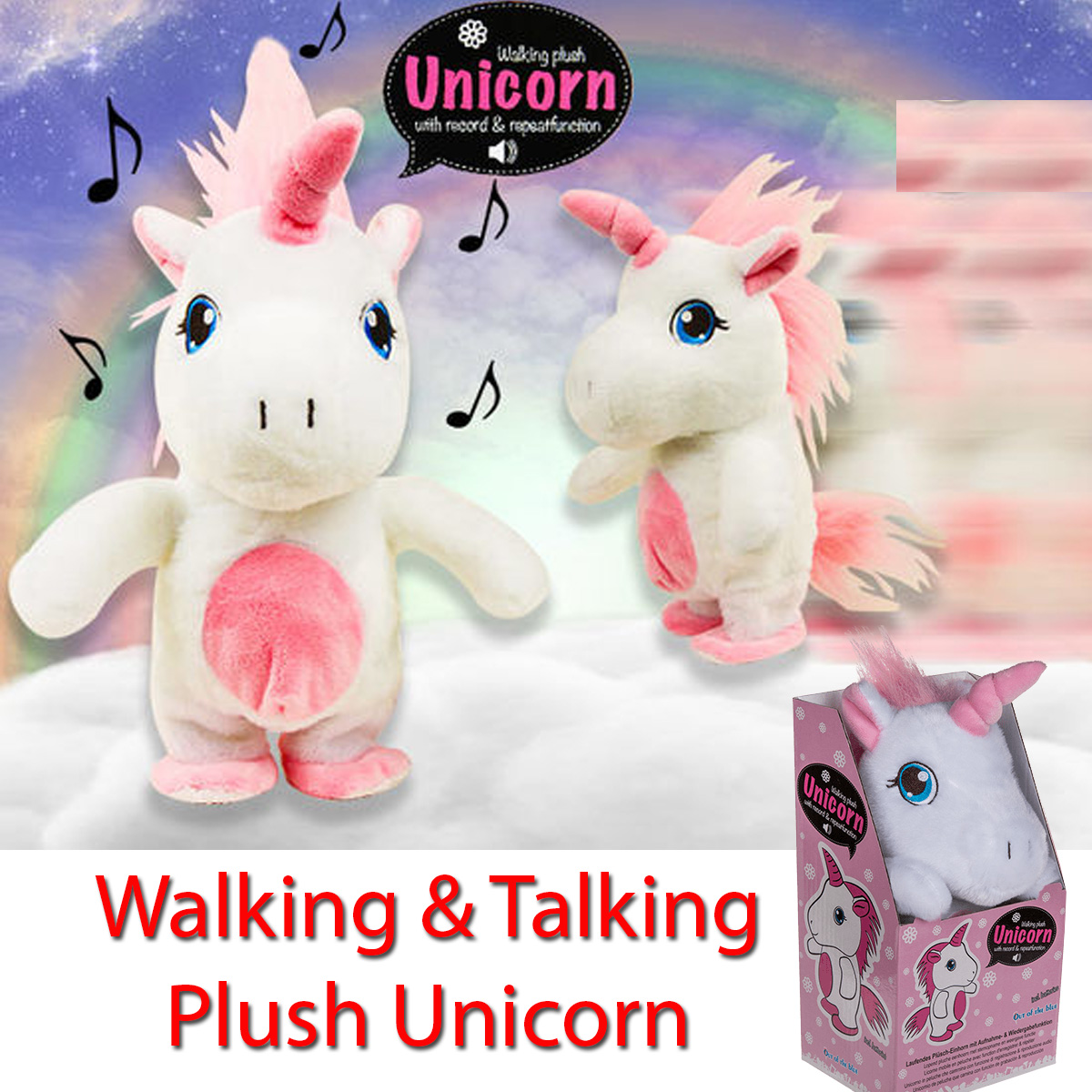 walking talking unicorn toy