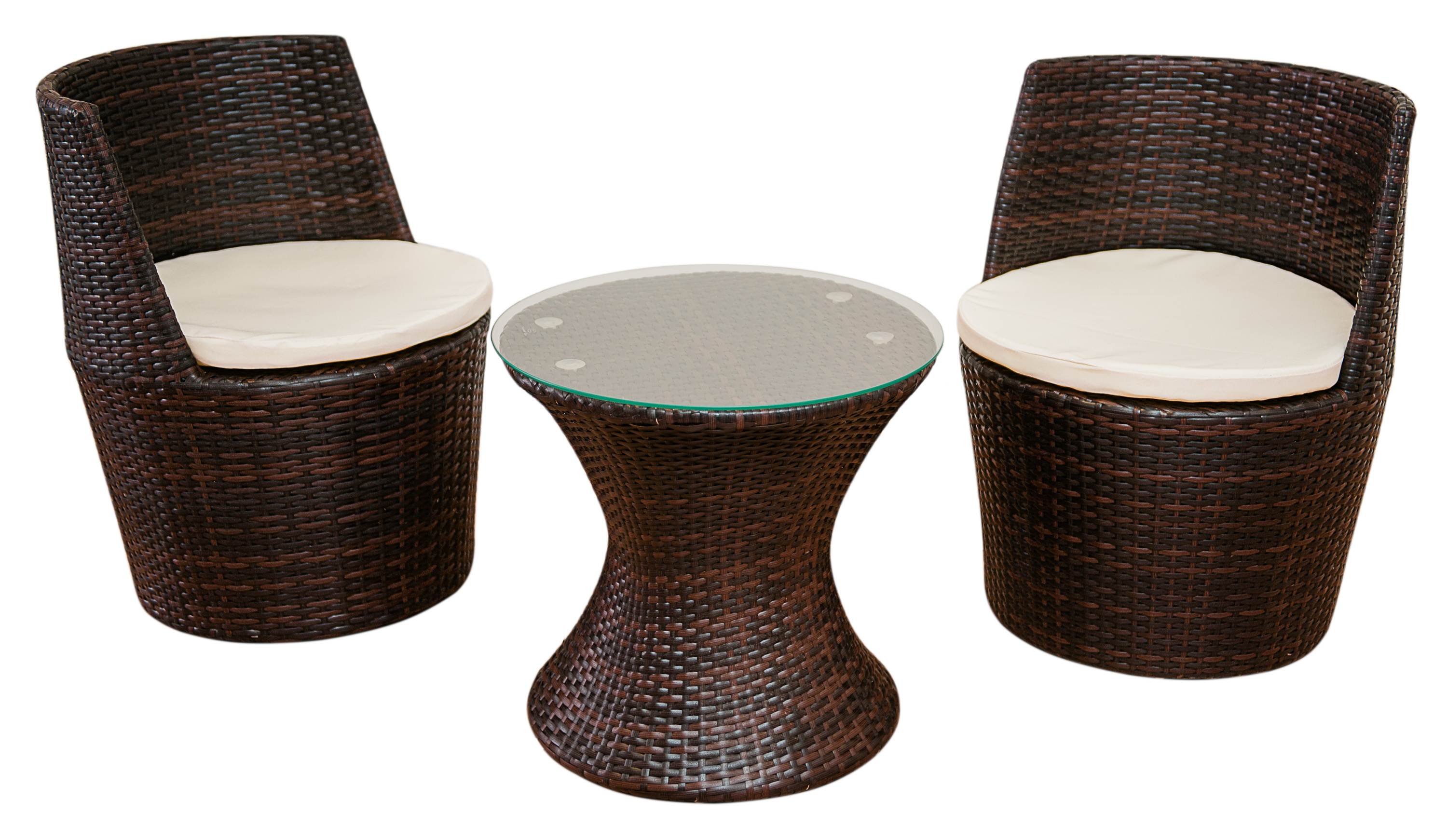 Verona 3 Pc Rattan Garden Patio Furniture Vase Set Table 2