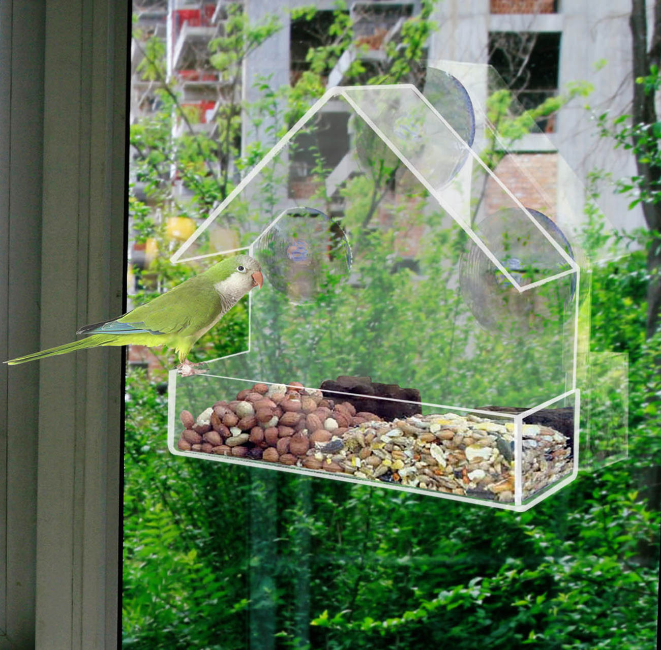 Acrylic Bird Feeder Transparent Acrylic Bird Cage Pet Bird Feeder