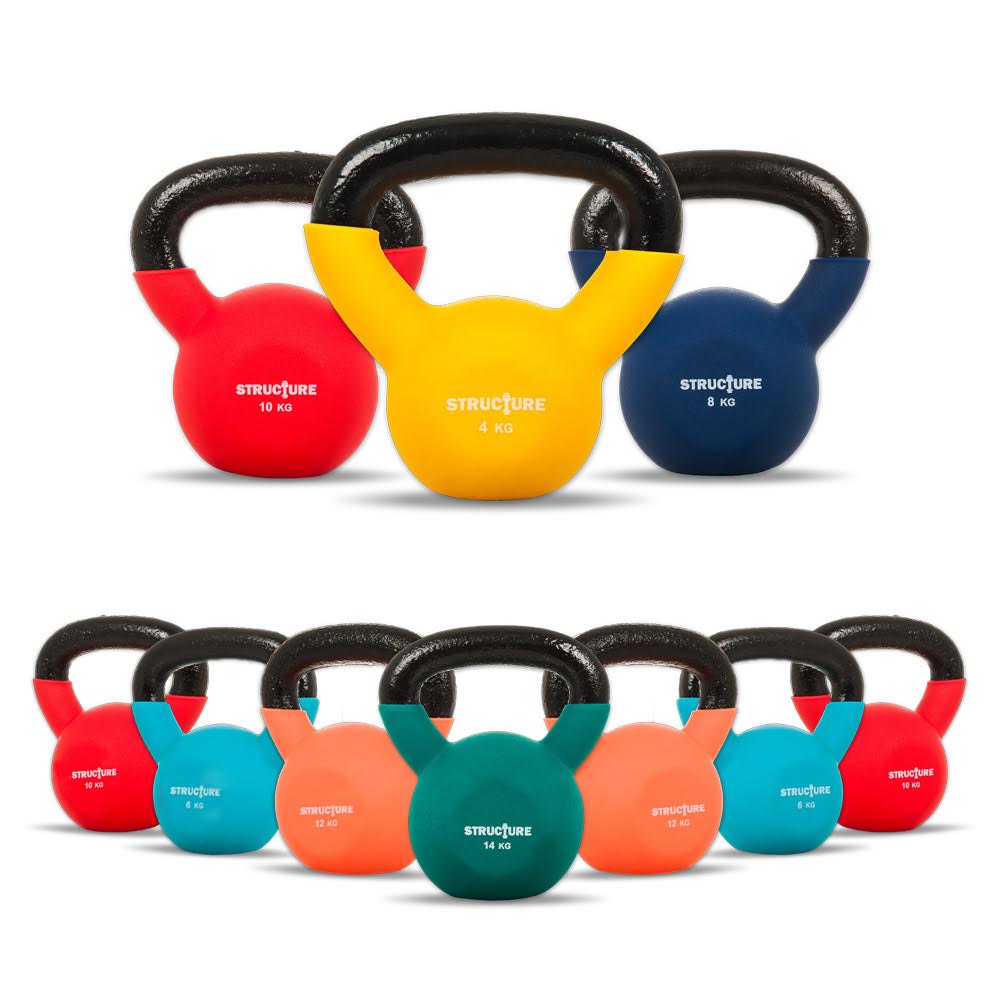 CAST IRON NEOPRENE KETTLEBELLS WEIGHT STRENGTH TRAINING 4KG - 24KG ...