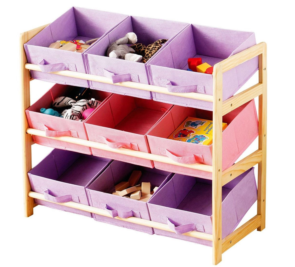 storage unit with boxes for toys