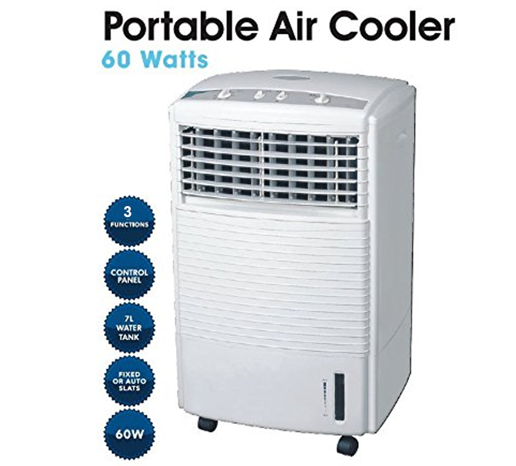 WHITE PORTABLE COLD AIR COOLER FAN EVAPORATION 3 SPEED OSCILLATING ...