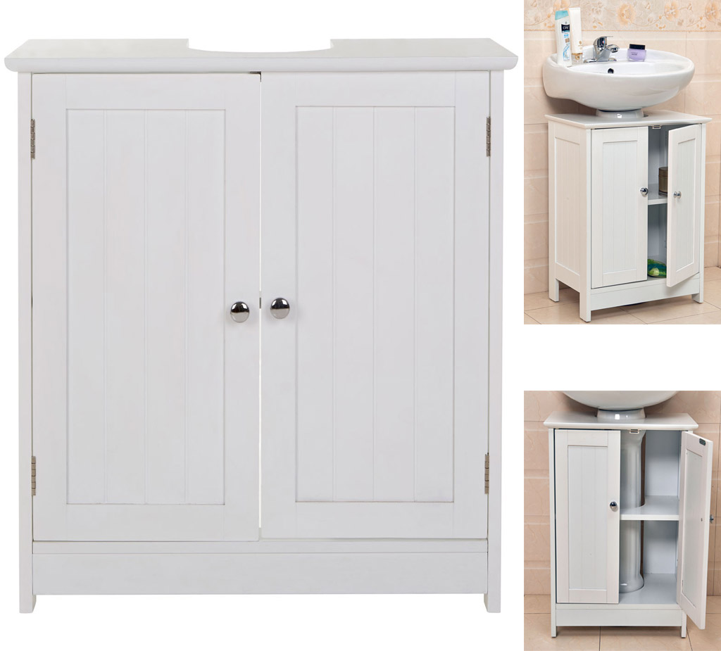 Livivo Bathroom Sink Cabinet Under Basin Unit Cupboard Storage Furniture White 5060497646285 Ebay