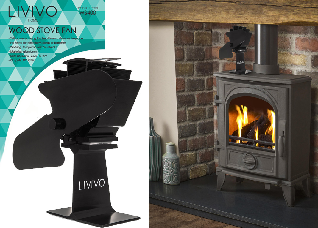 Livivo Wood Stove Fan 2 Blade Heat Powered Eco Friendly Warm Air Diffuser Fire 5060497644984 Ebay